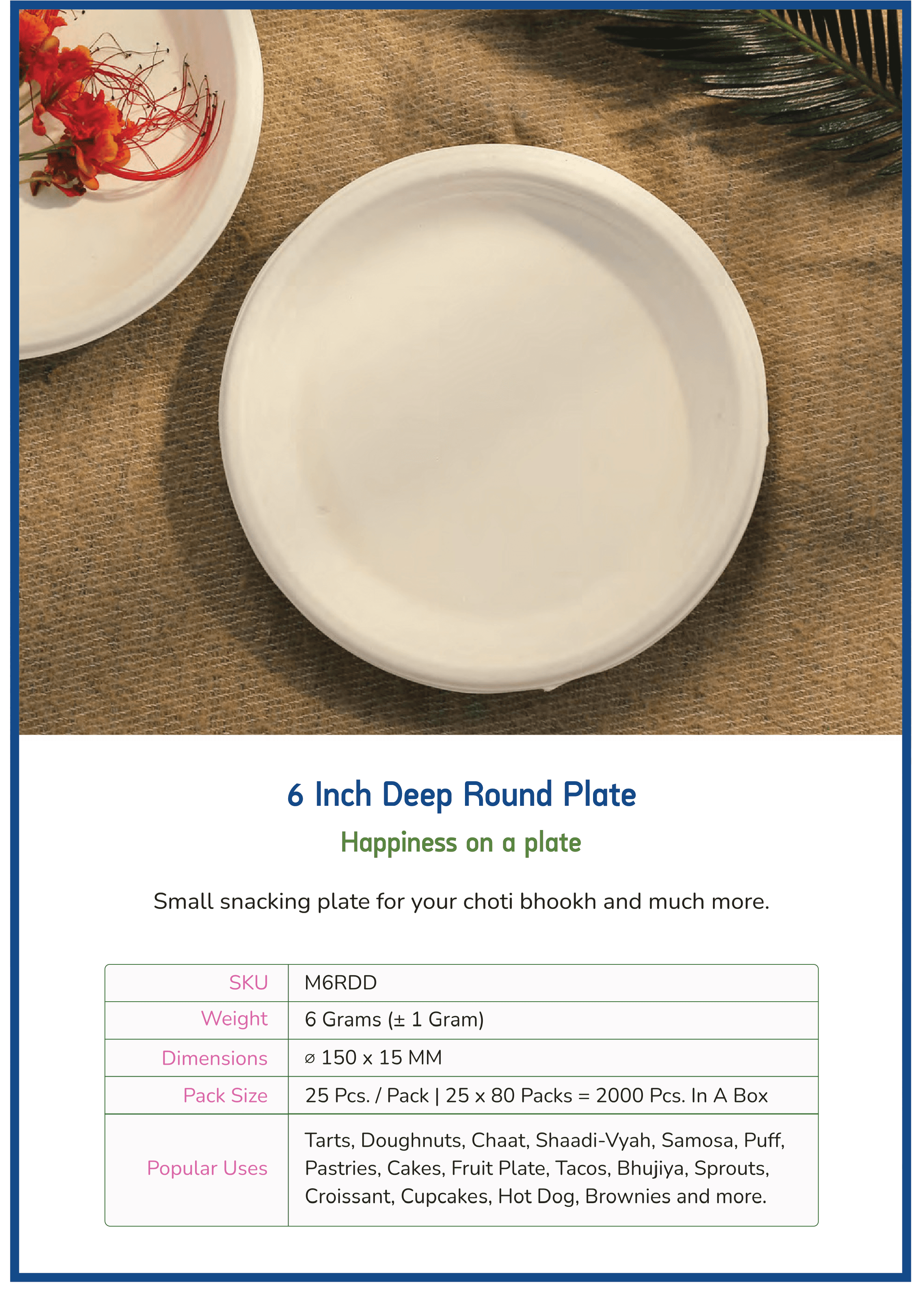 6 Inch Deep Round Plate