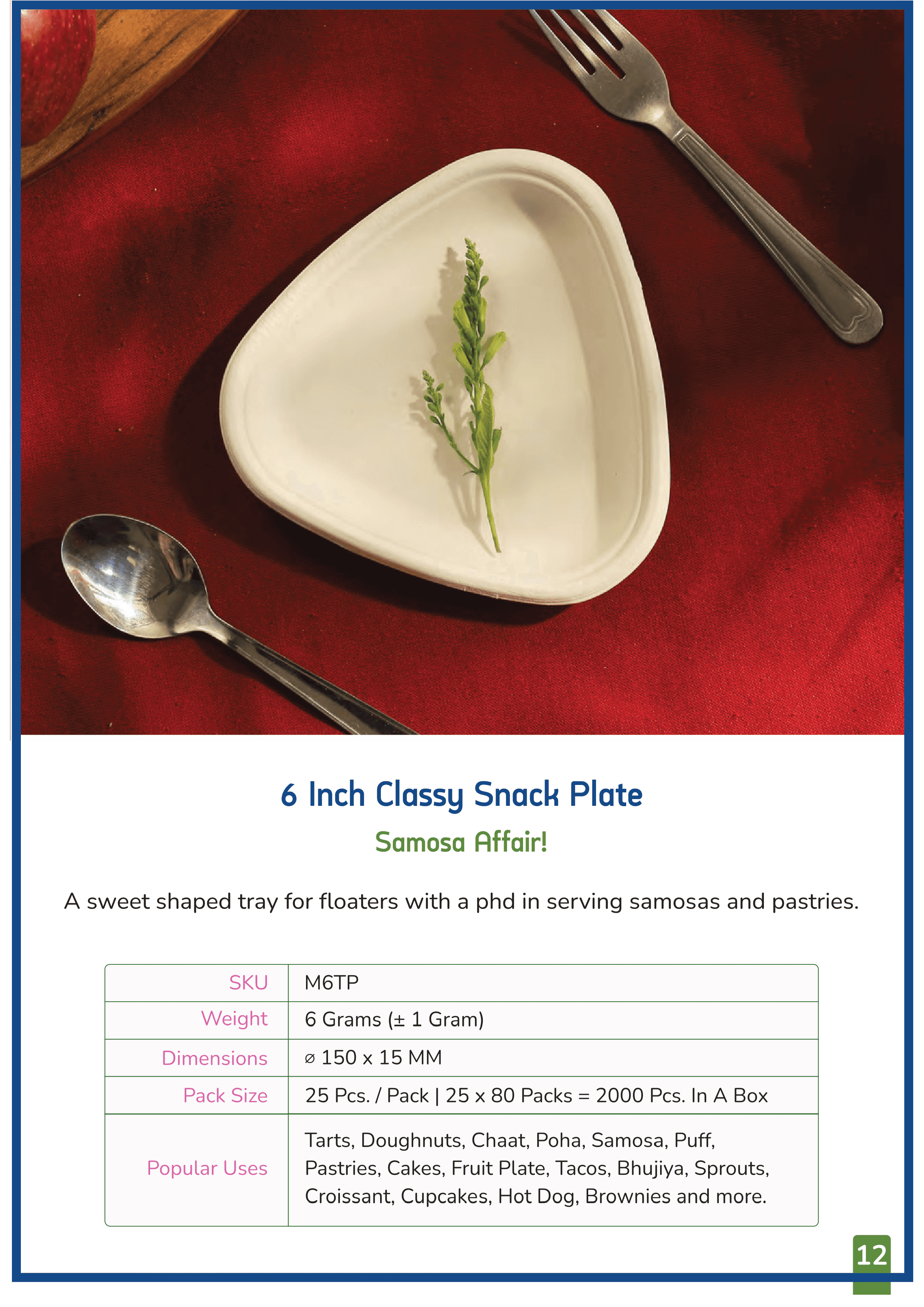 6 Inch Classy Snack Plate