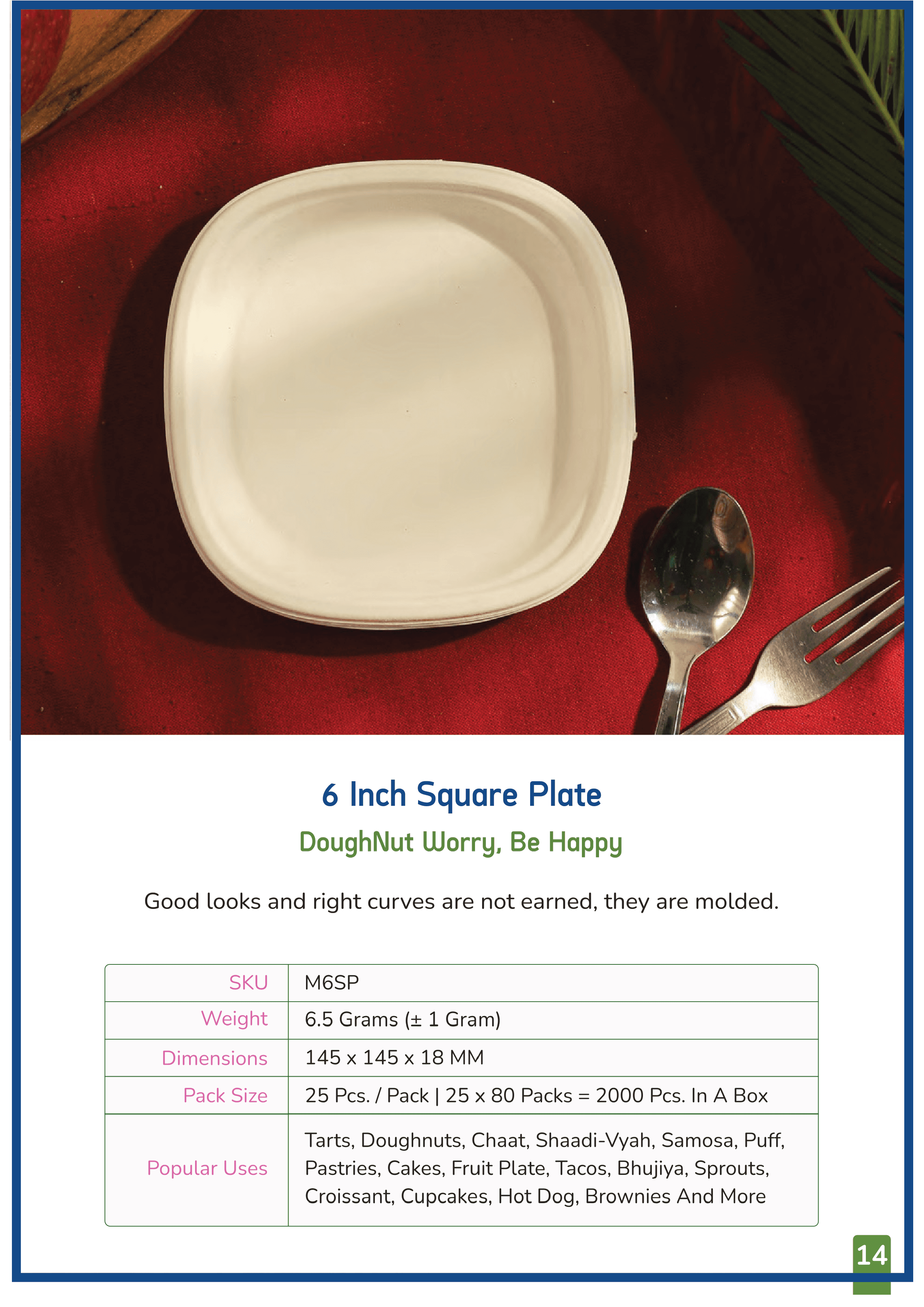 6 Inch Square Plate