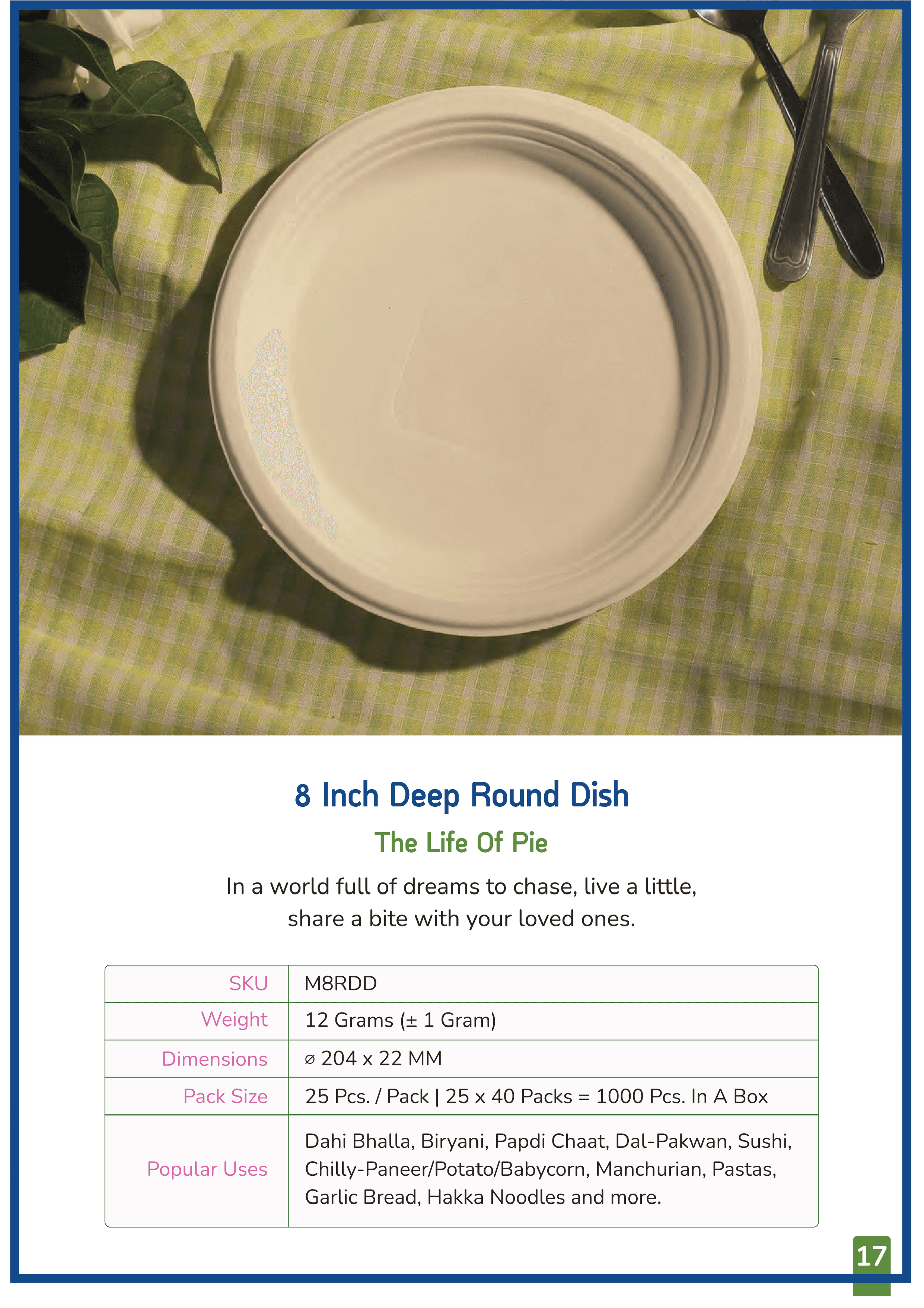 8 Inch Deep Round Dish